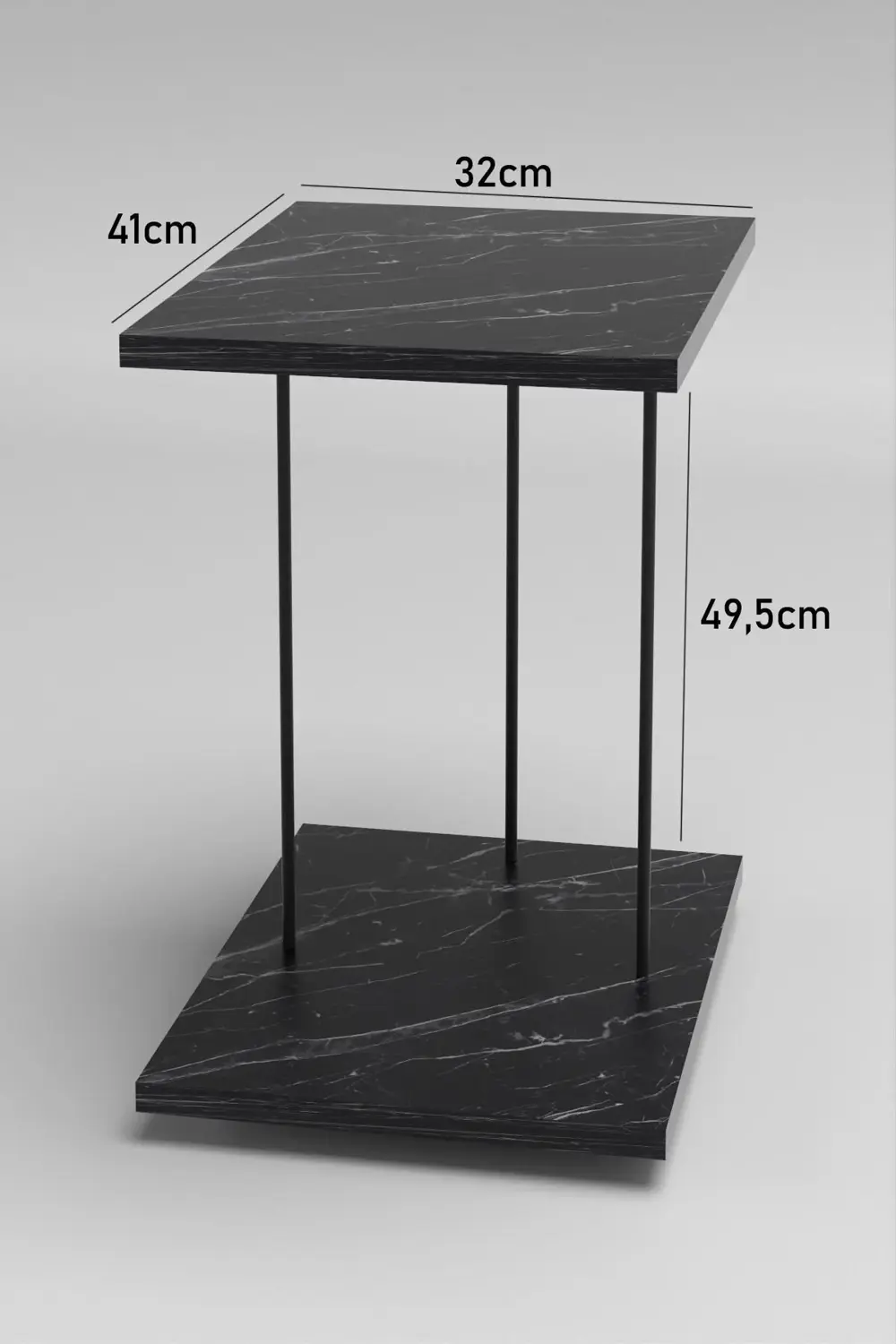 Yan Sehpa Tekerlekli Servis Sehpası HND Dikdörtgen Bendir