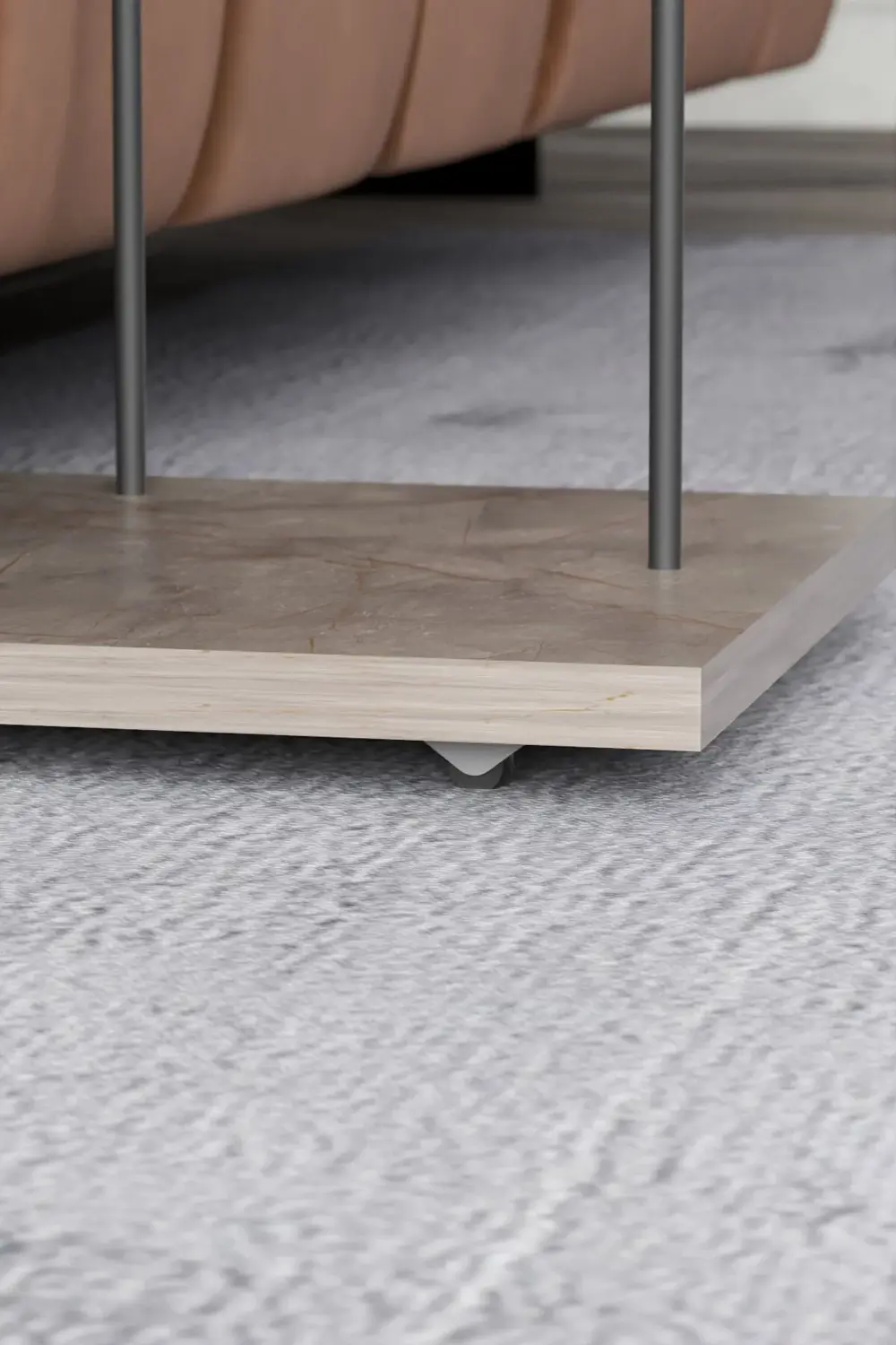 Yan Sehpa Tekerlekli Servis Sehpası HND Dikdörtgen Gordion