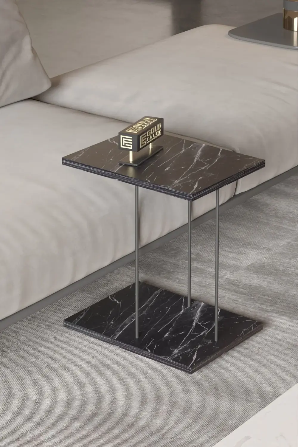 Yan Sehpa Tekerlekli Servis Sehpası HND Dikdörtgen Bendir