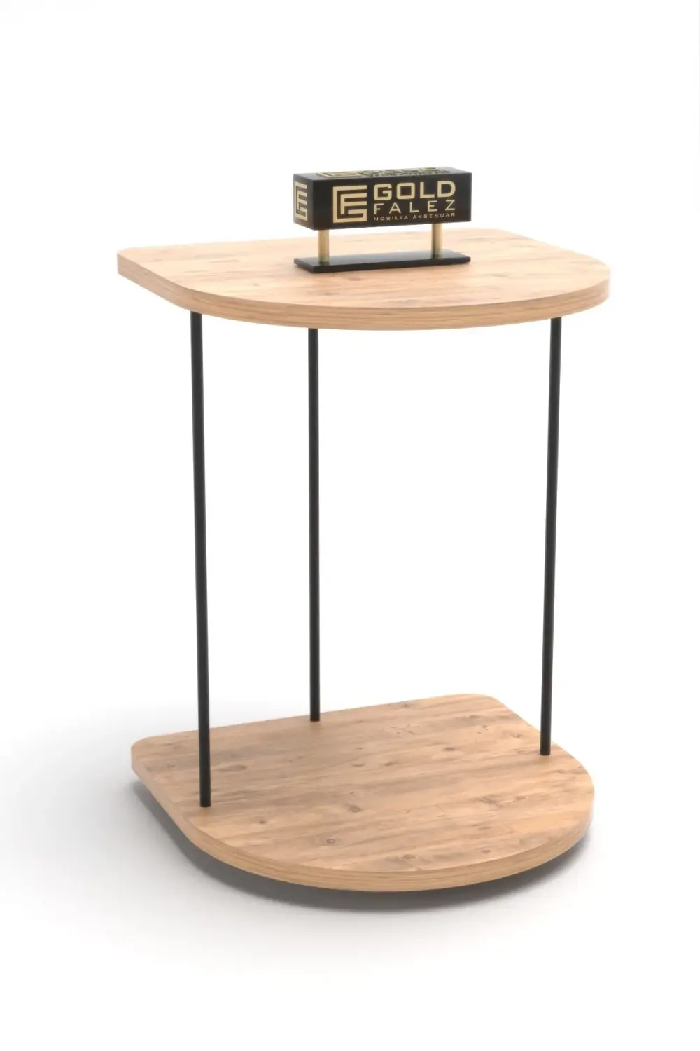 Yan Sehpa Tekerlekli Servis Sehpası HND Oval Atlantik Çam