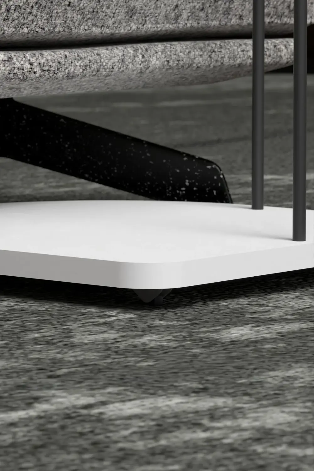 Yan Sehpa Tekerlekli Servis Sehpası HND Oval Beyaz