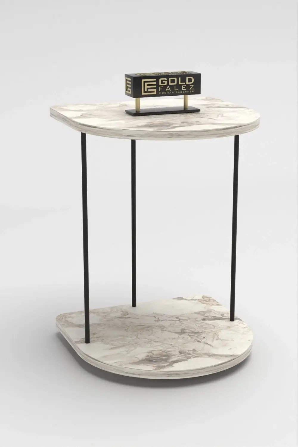 Yan Sehpa Tekerlekli Servis Sehpası Hnd Oval Efes