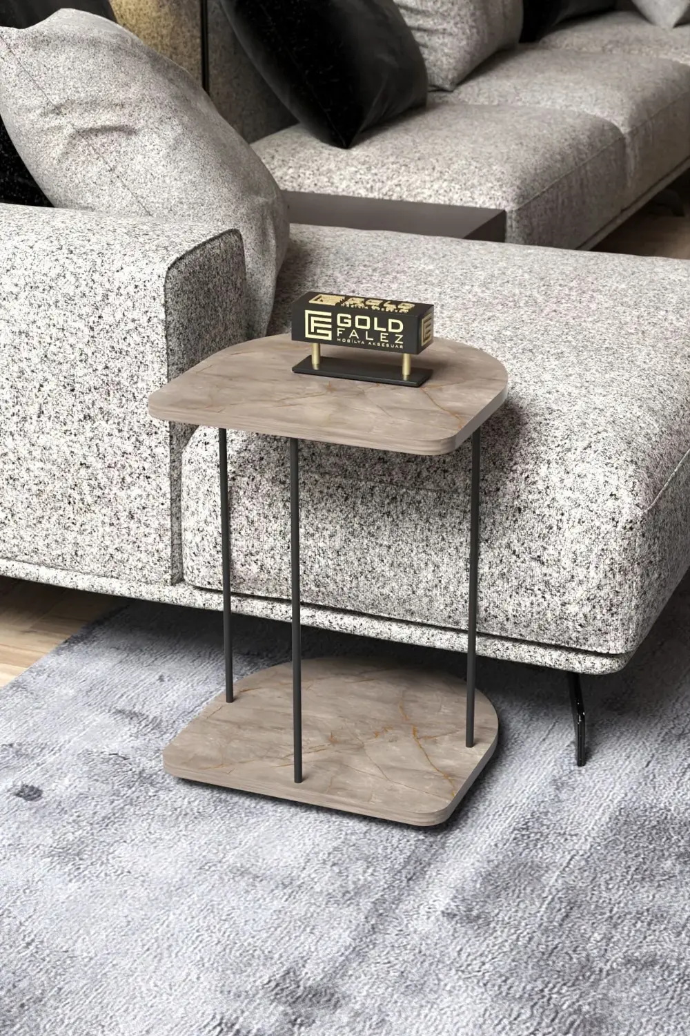 Yan Sehpa Tekerlekli Servis Sehpası Hnd Oval Gordion