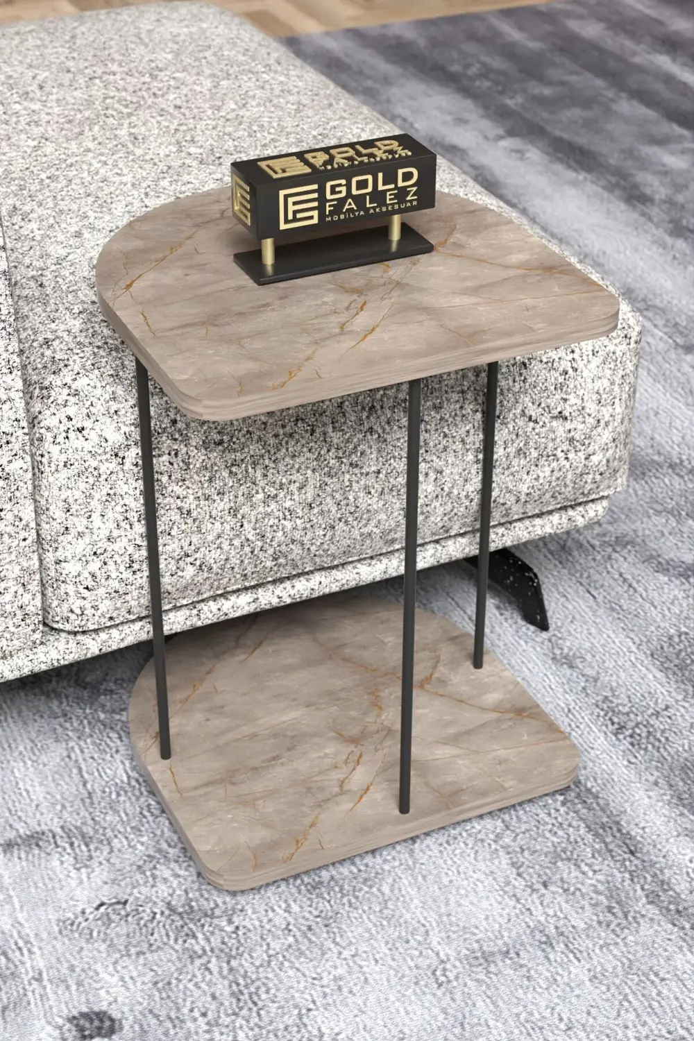 Yan Sehpa Tekerlekli Servis Sehpası Hnd Oval Gordion