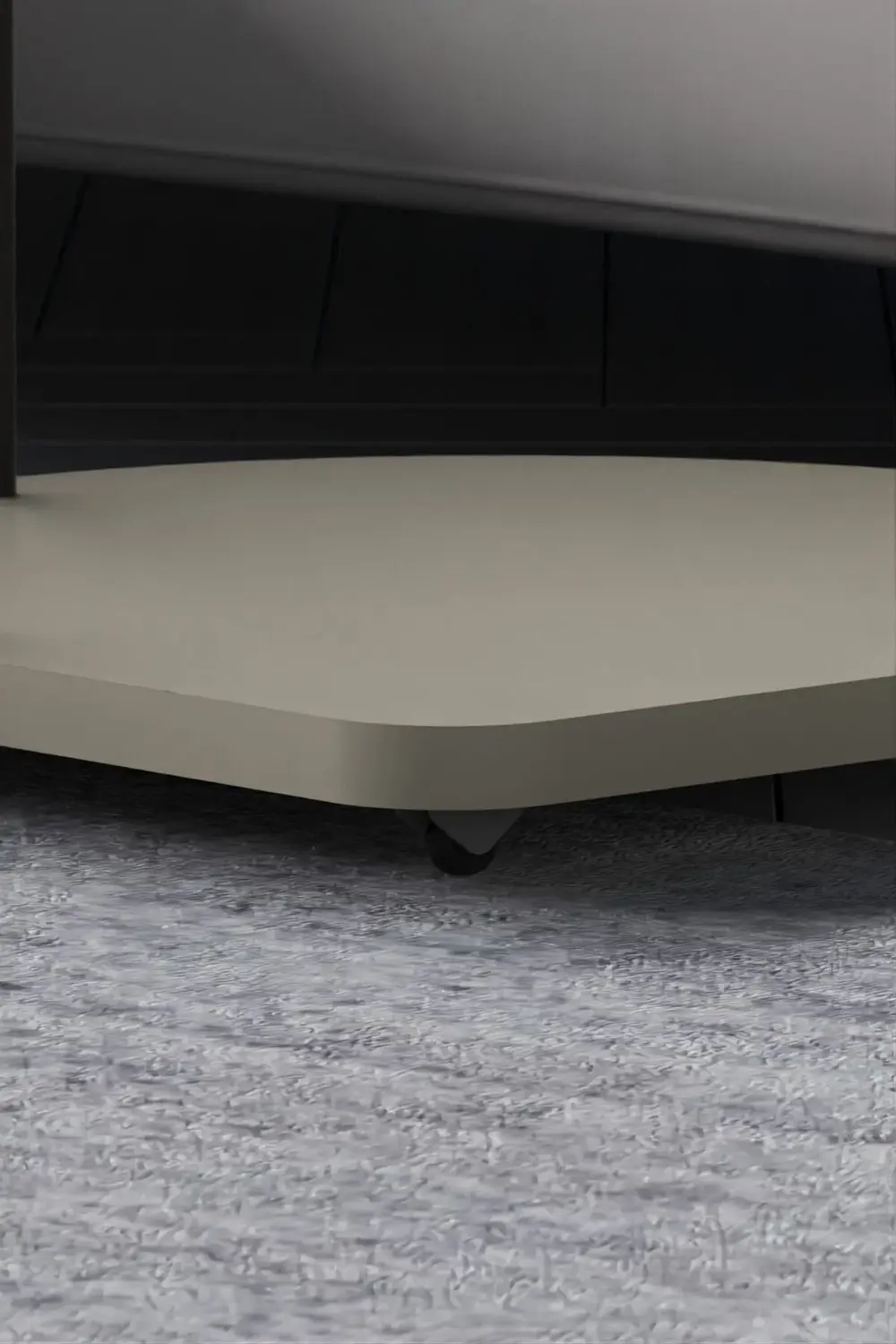 Yan Sehpa Tekerlekli Servis Sehpası Hnd Oval Krem