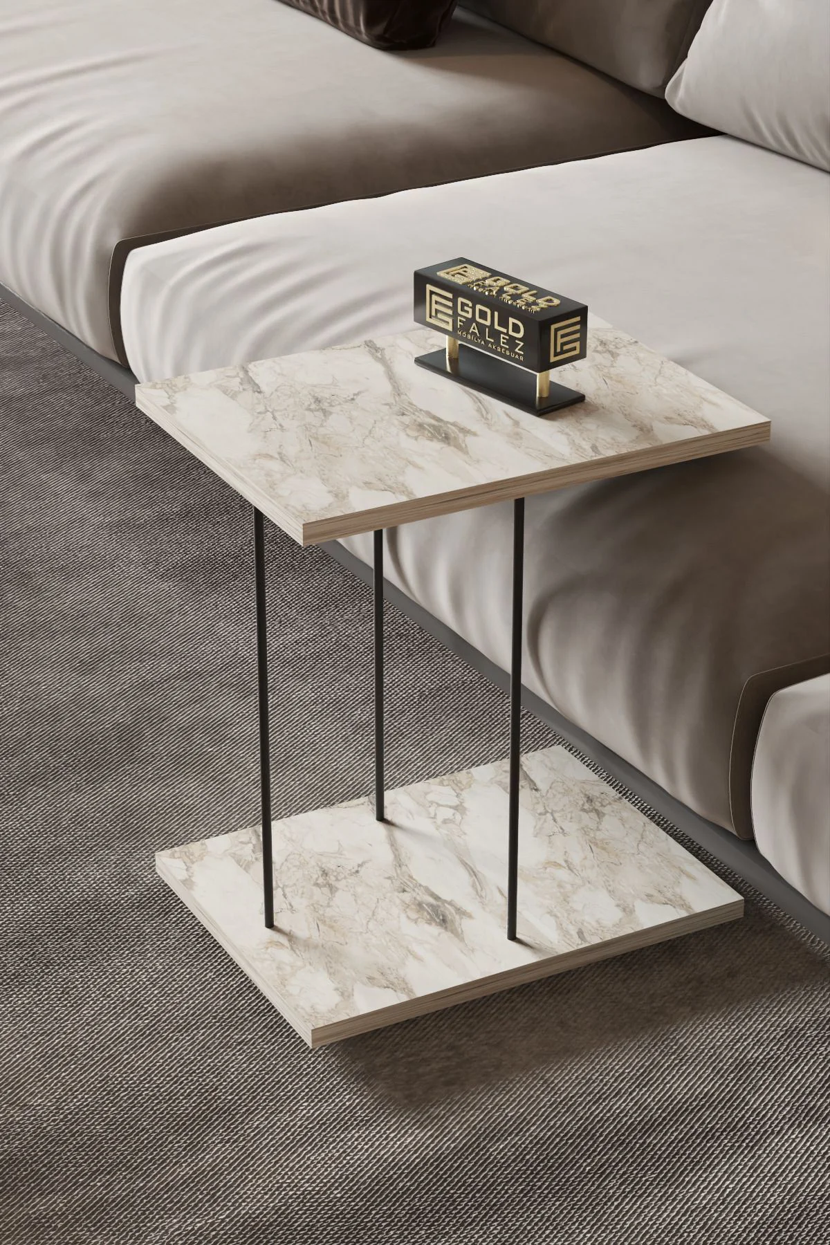 Yan Sehpa Tekerlekli Servis Sehpası HND Dikdörtgen Efes