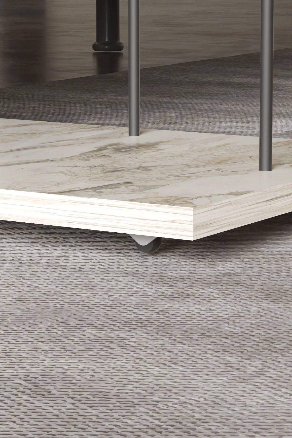 Yan Sehpa Tekerlekli Servis Sehpası HND Dikdörtgen Efes