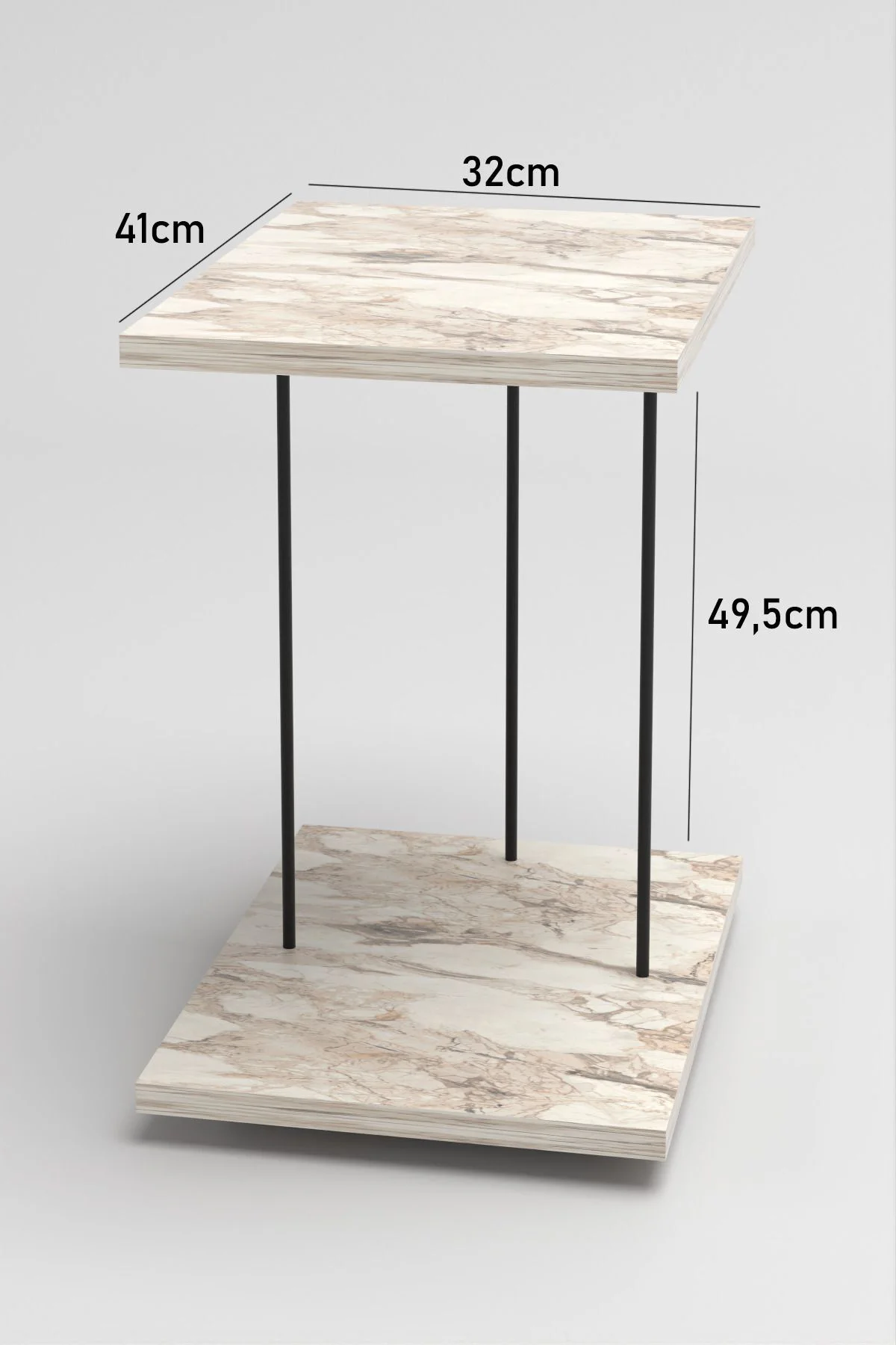 Yan Sehpa Tekerlekli Servis Sehpası HND Dikdörtgen Efes