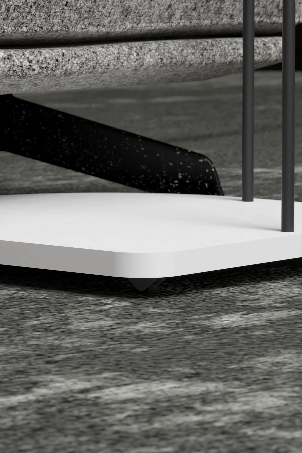 Yan Sehpa Tekerlekli Servis Sehpası HND Oval Beyaz