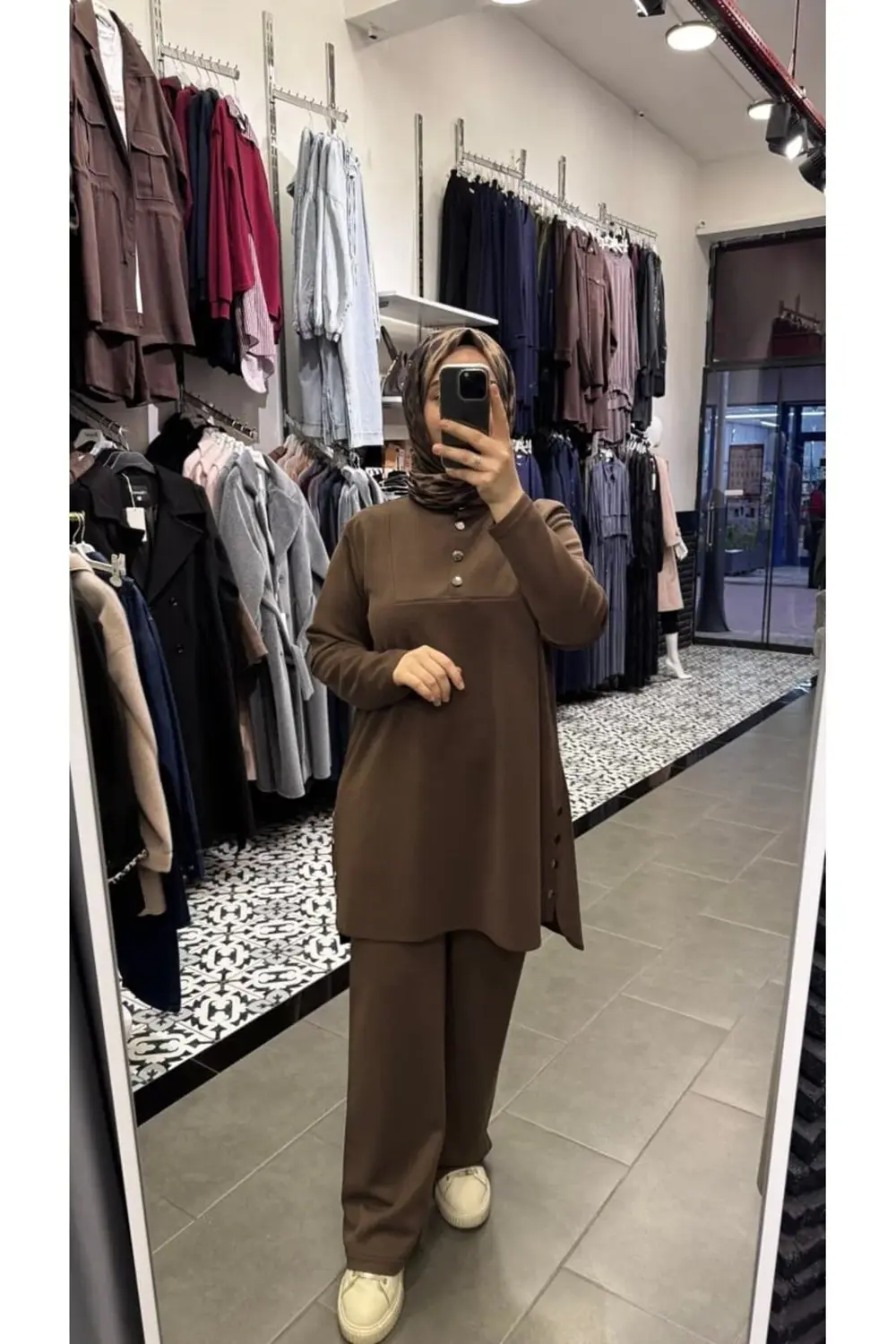 Yandan çıtçıtlı modal kumaş takım