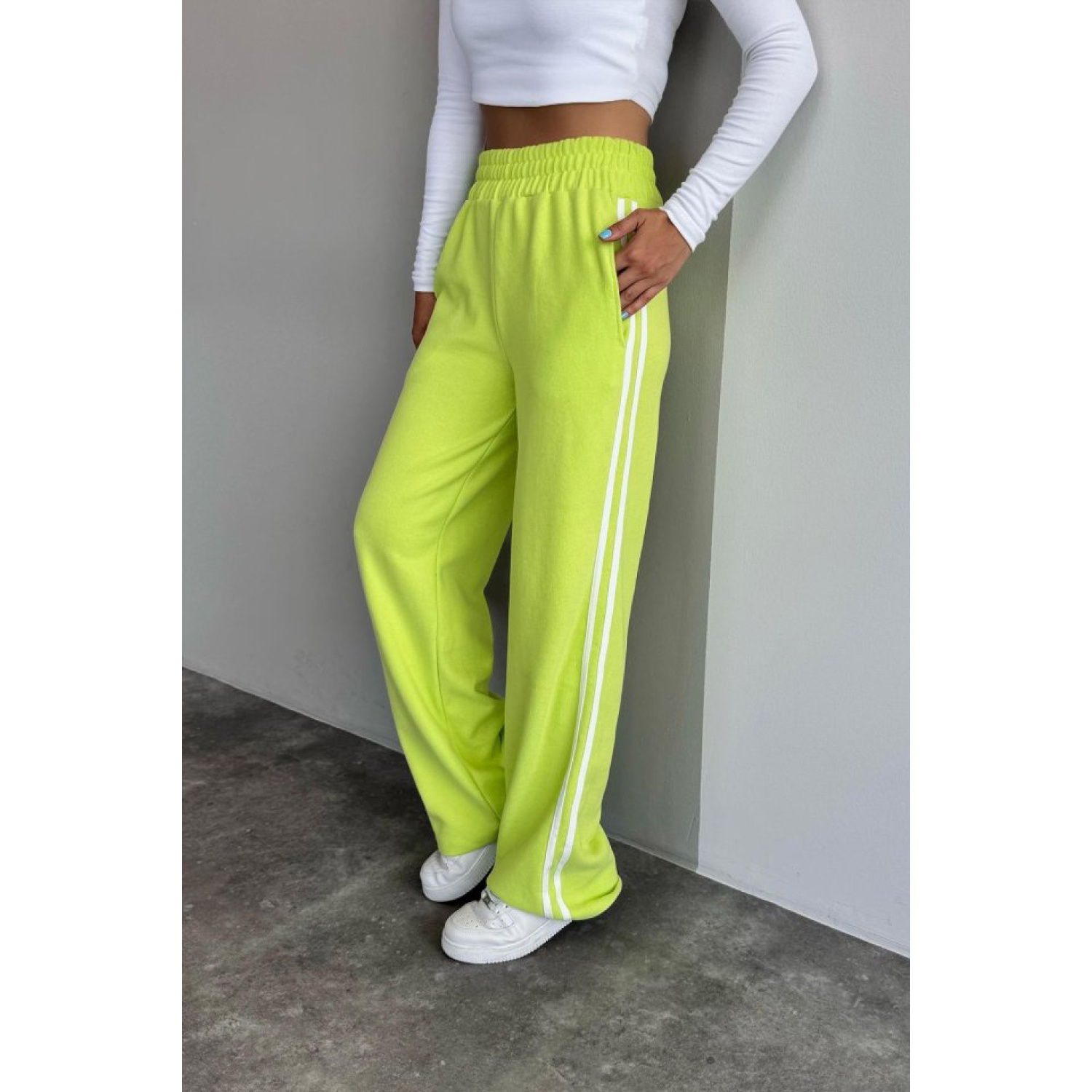 Yandan Şeritli Eşofman - Yeşil