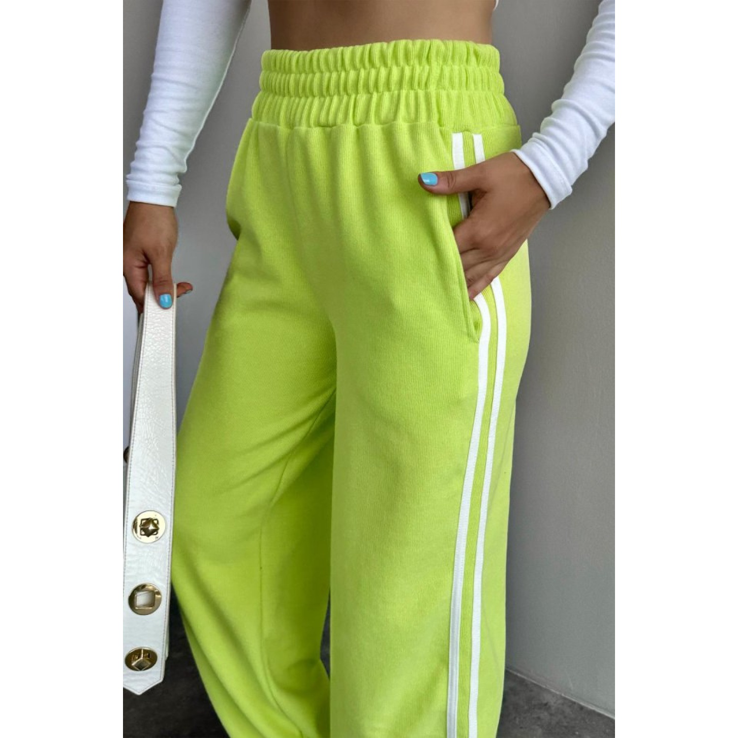 Yandan Şeritli Eşofman - Yeşil