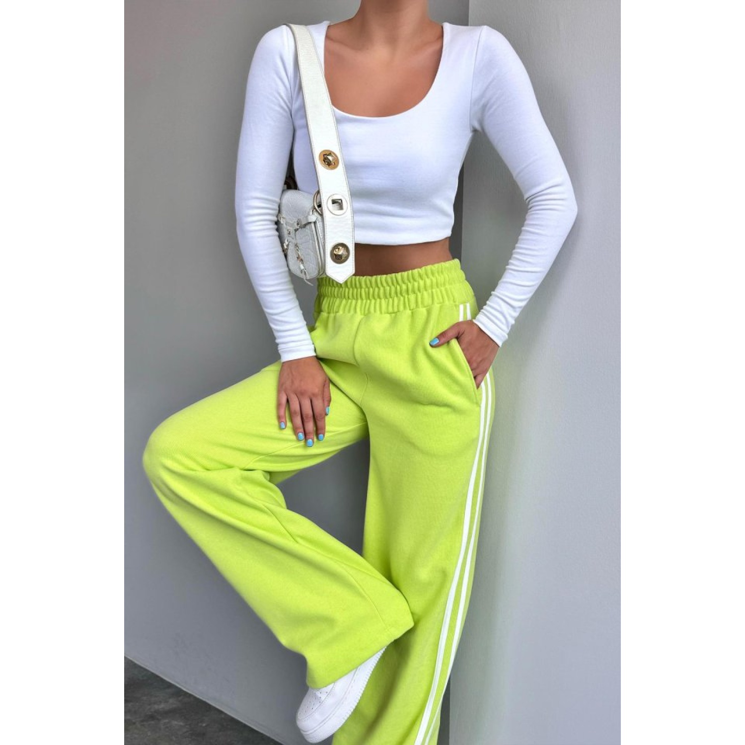 Yandan Şeritli Eşofman - Yeşil