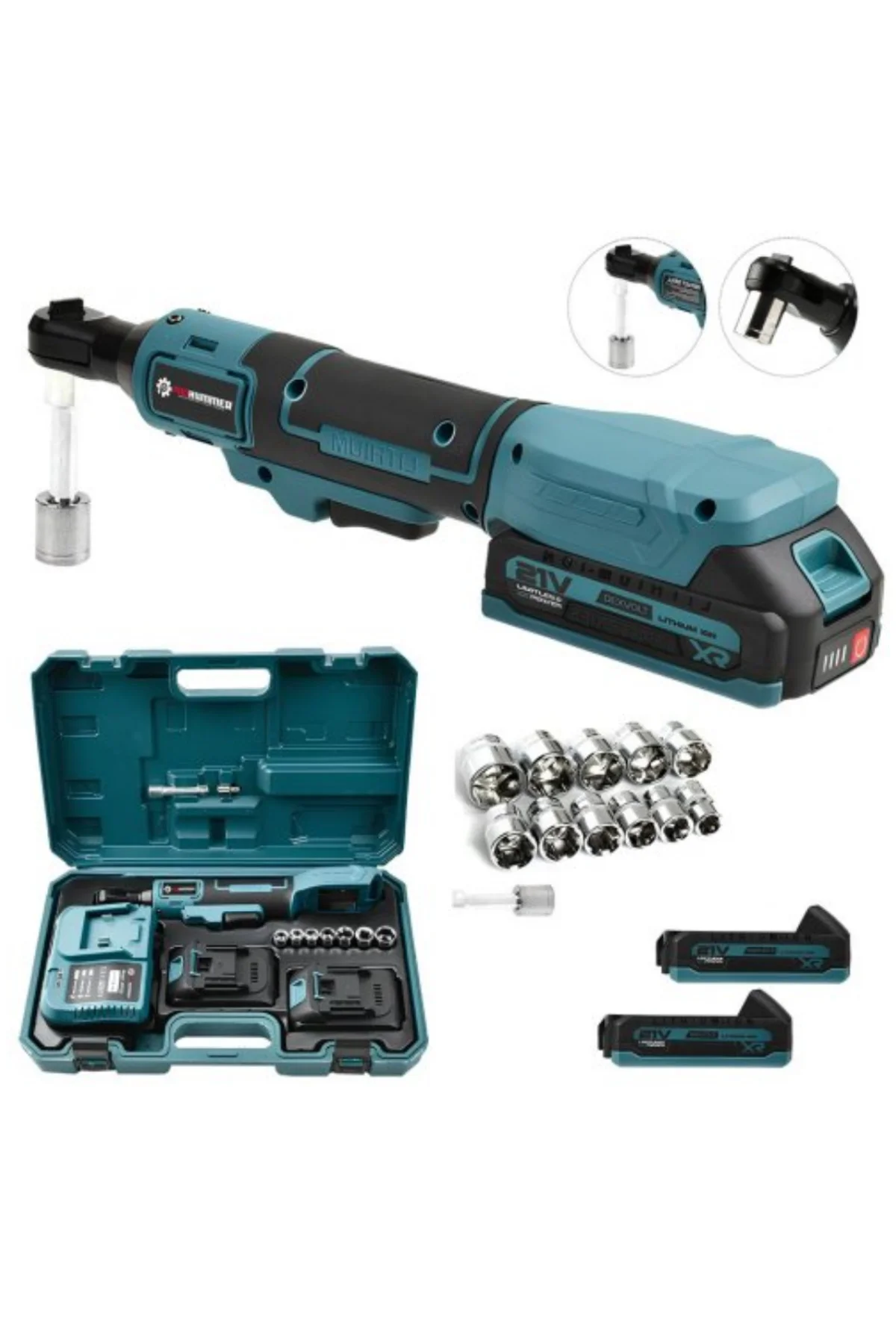 Yandan Sıkma Somun Sökme ve Sıkma Akülü Cırcır Anahtarı - Lisinya