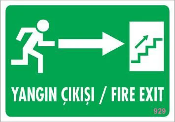 Yangın Çıkışı Uyarı Levhası 17,5x25 KOD:929 Fiyatı, Yorumları ve Özellikleri