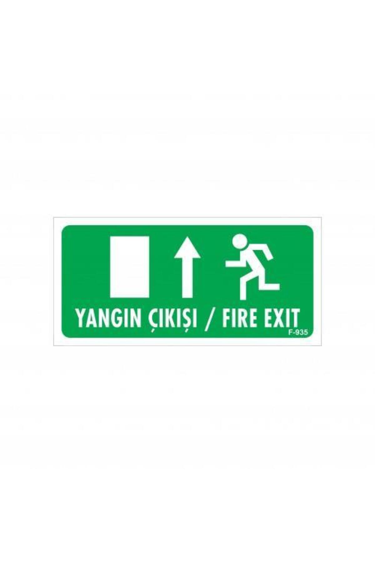 Butik Yangın Çıkışı Yukarı Uyarı Levhası 17,5X25 Kod:935