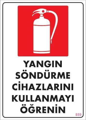 Yangın Söndürme Tüpü Uyarı Levhası 25x35 KOD:859 Fiyatı, Yorumları ve Özellikleri