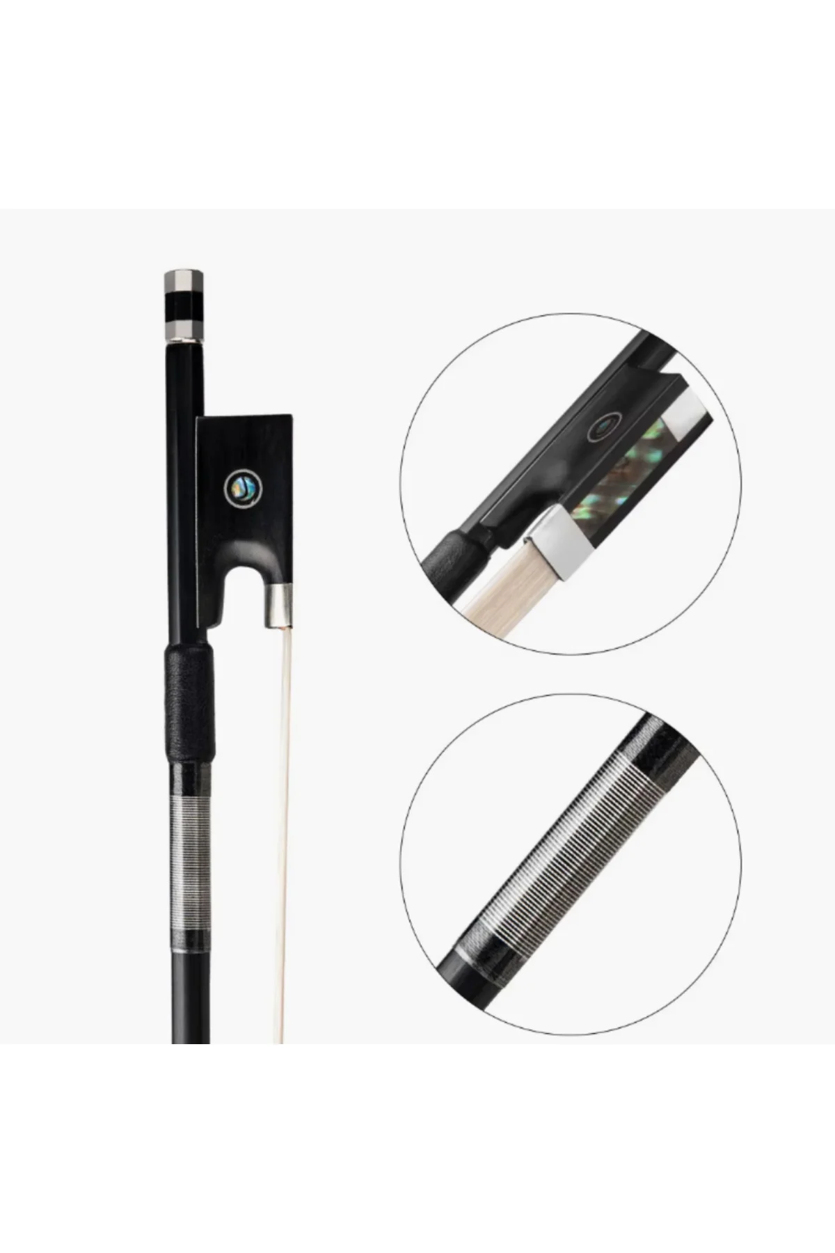Yanıklar Müzik Sedefli Siyah Karbon Fiber Keman Yayı