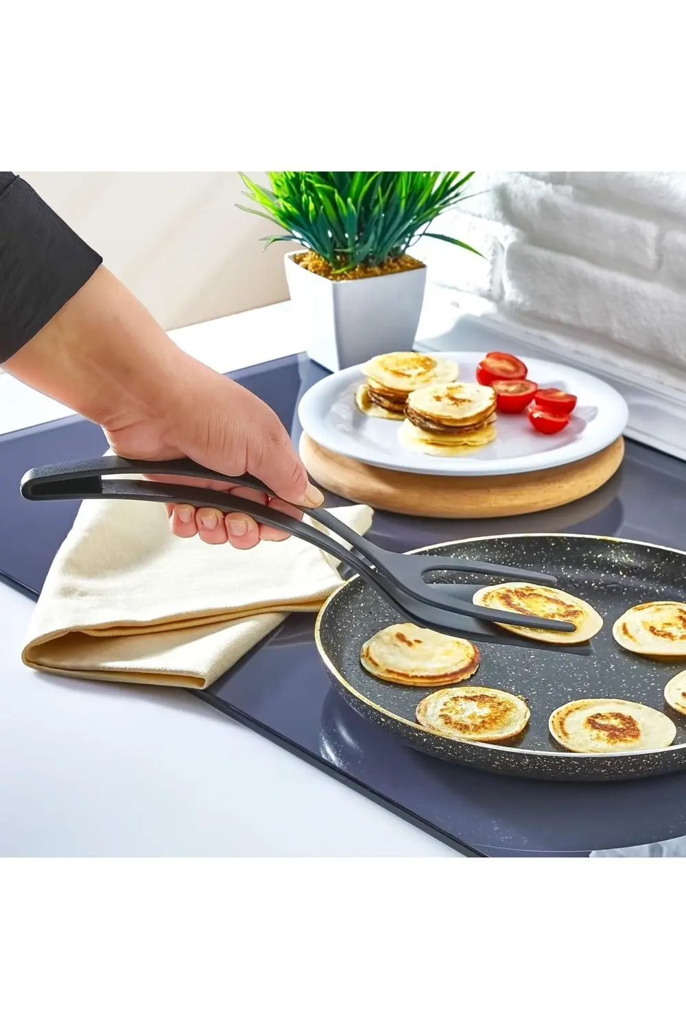 Ferah Plastik Yanmaz Yapışmaz Teflon Maşalı Spatula - 220 Dereceye Kadar Dayanı