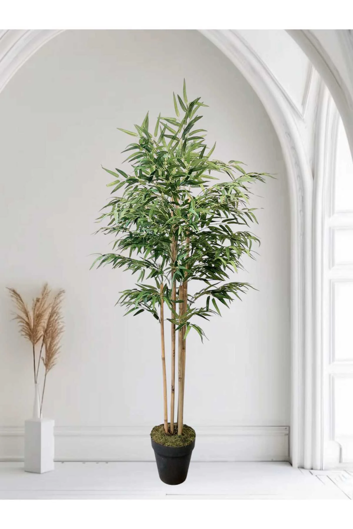 Yapay Ağaç Lüks Bambu Salon Bitkisi 6 Gövdeli 180 Cm