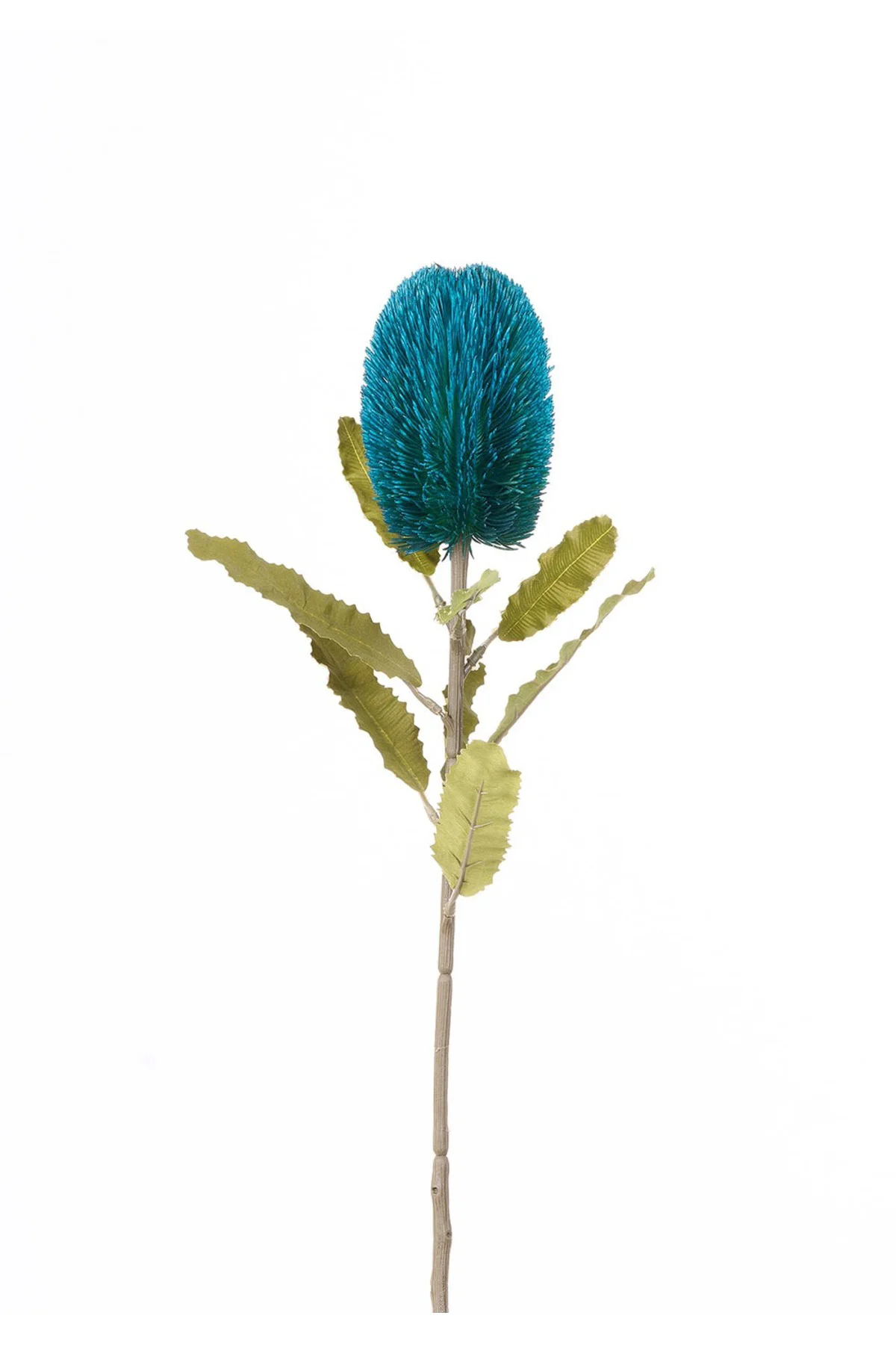 Yapay Banksia Çiçek Dal Mavi 65cm