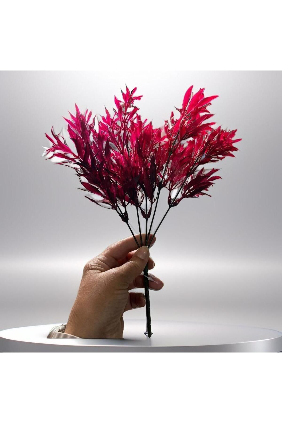 Elif Aksesuar Yapay Bitki Kırmızı Tek Dal 35 Cm