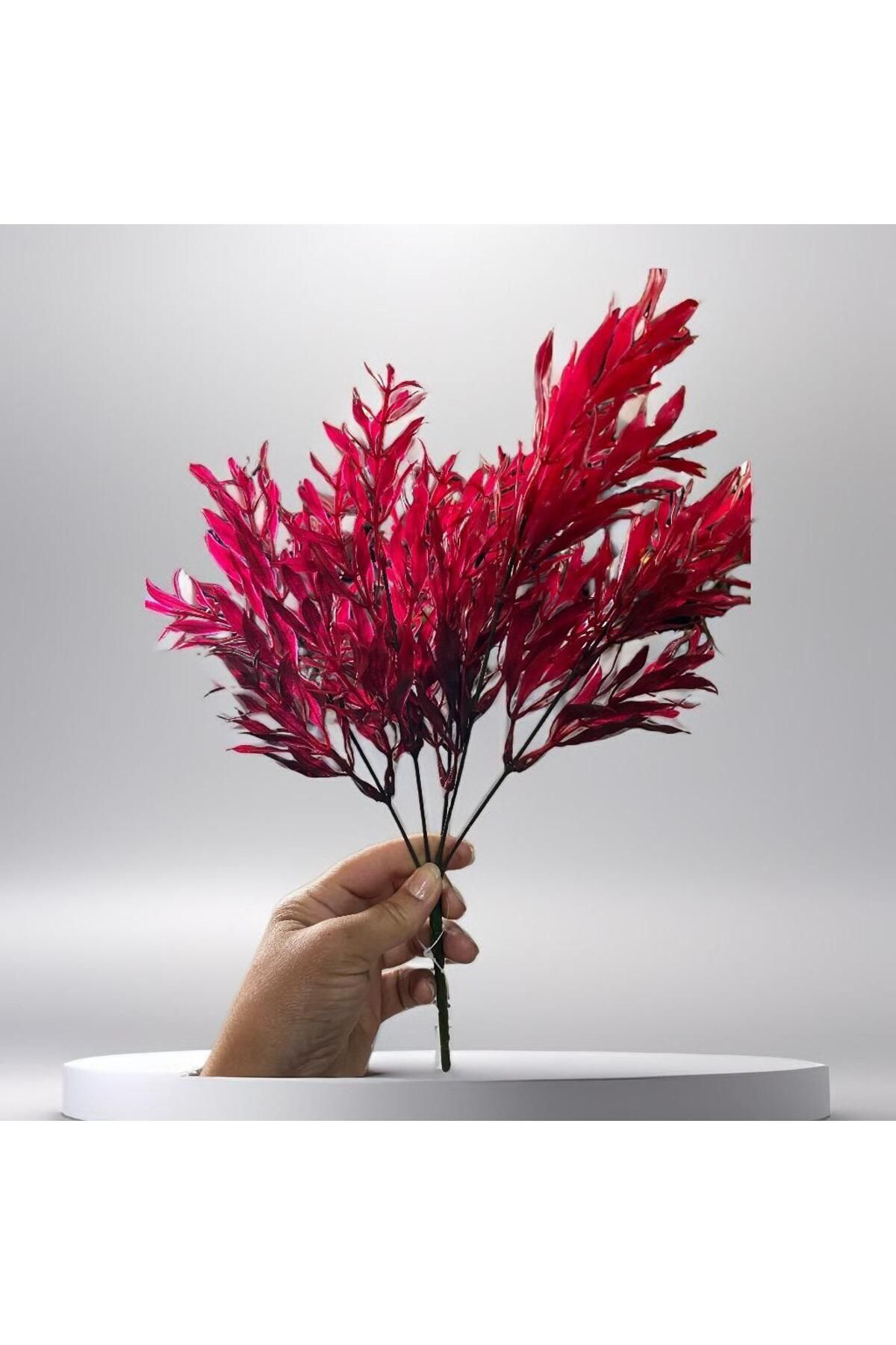 Elif Aksesuar Yapay Bitki Kırmızı Tek Dal 35 Cm