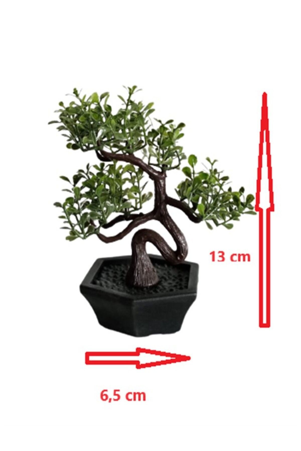 Yapayçiçekhome Yapay Çiçek Mini Ağaç (6,5 Cm X 13 Cm) X 3 Adet