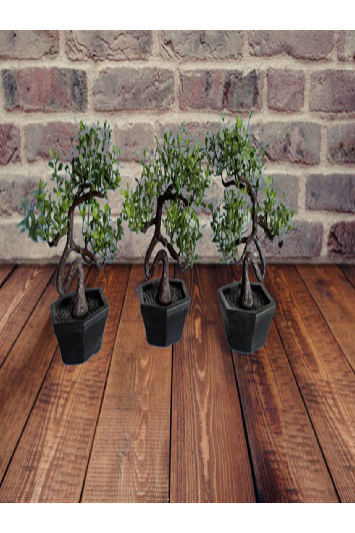 Yapayçiçekhome Yapay Çiçek Mini Ağaç (6,5 Cm X 13 Cm) X 3 Adet