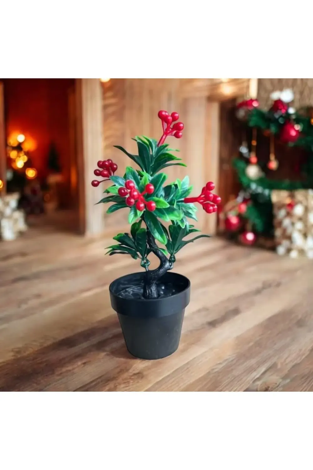 Yapay Çiçek Saksıda Kokina Mutluluk Huzur ve Şans Sembolü Ev Deko