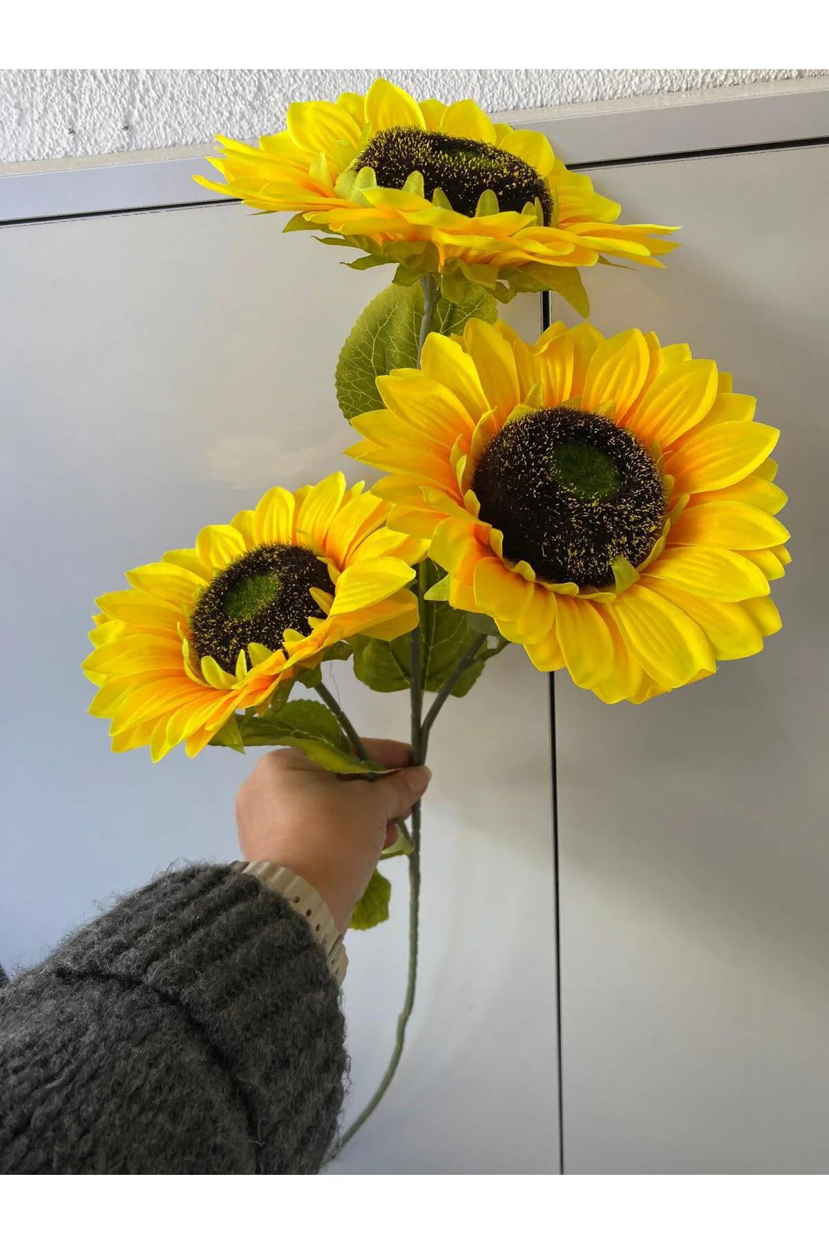 Yapay Dal Ayçiçeği 3 Kafa 85 Cm