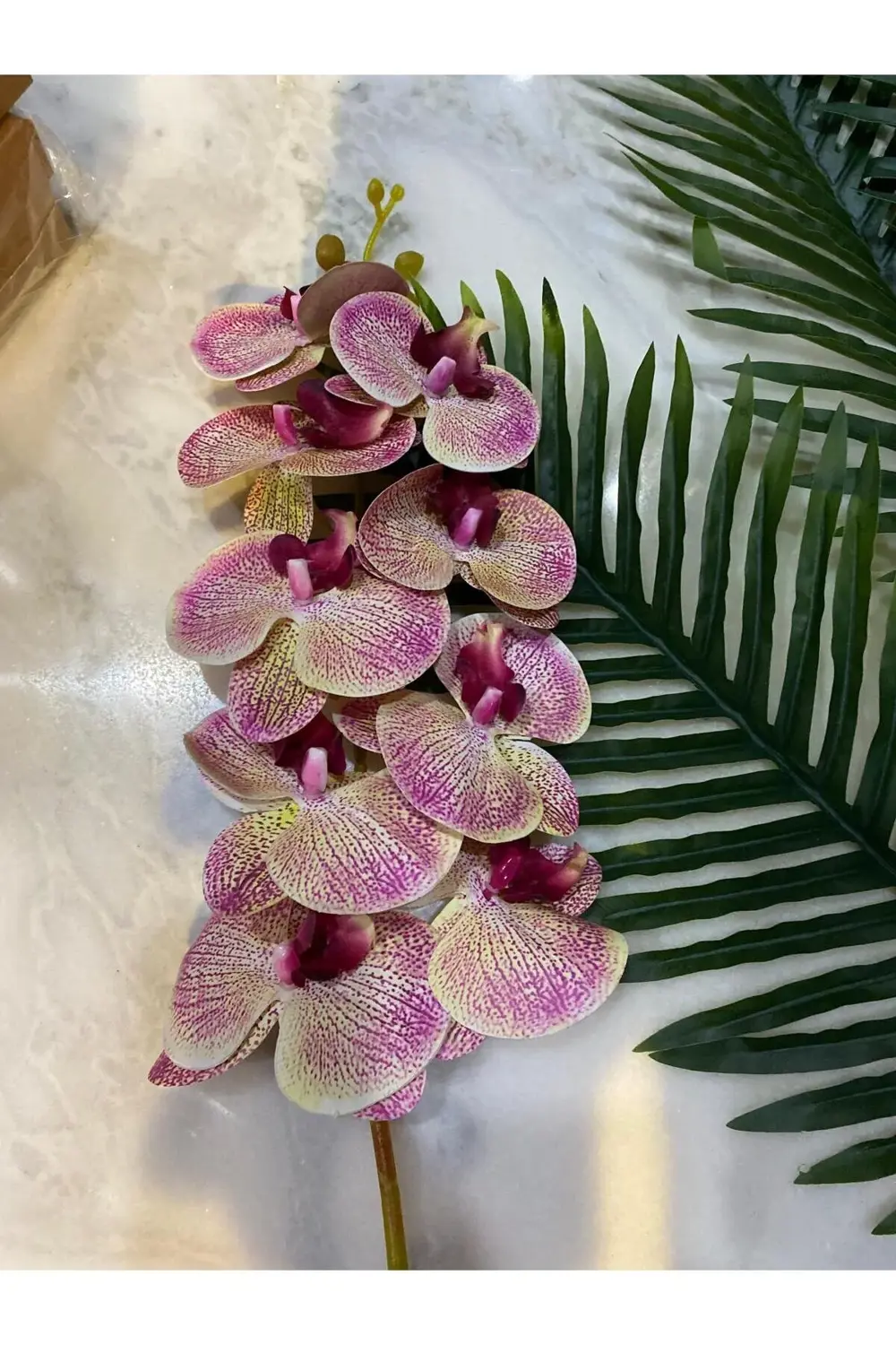 Yapay Orkide Tek Dal Ebruli 88 Cm