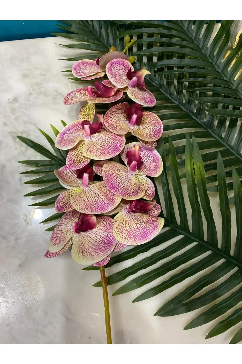 Yapay Orkide Tek Dal Ebruli 88 Cm