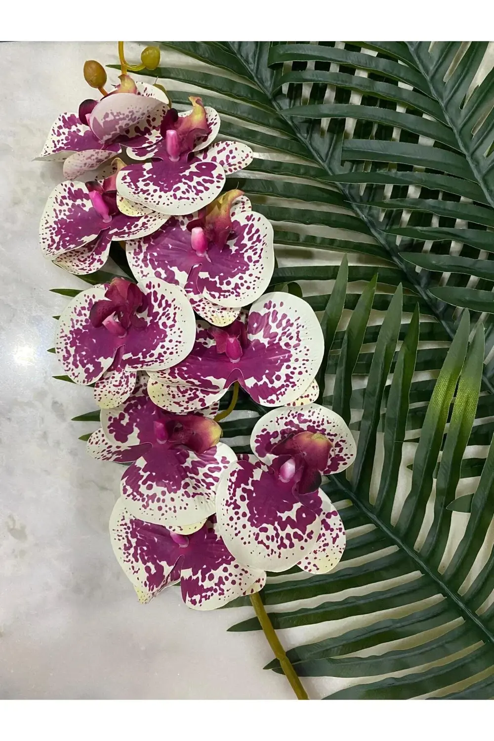 Yapay Orkide Tek Dal Kırçıllı 88 Cm