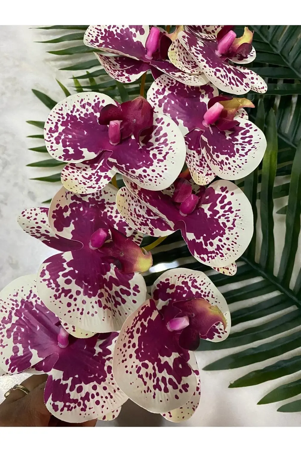 Yapay Orkide Tek Dal Kırçıllı 88 Cm