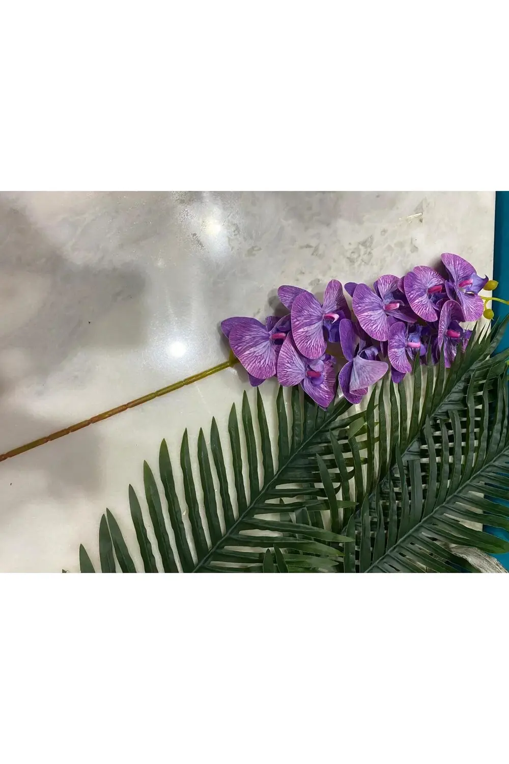Yapay Orkide Tek Dal Mor 88 Cm