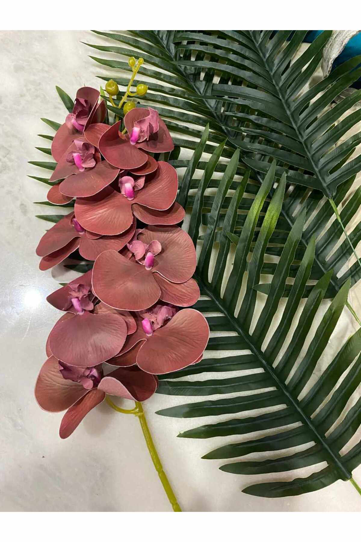 Yapay Orkide Tek Dal Açık Mürdüm 88 Cm