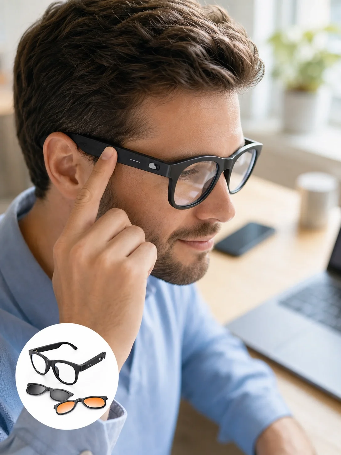 Yapay Zekâ Destekli Akıllı Bluetooth Gözlük Dokunmatik Kontrol Manyetik Lens ve Kablosuz Görüşme Özellikli Fiyatı, Yorumları ve Özellikleri
