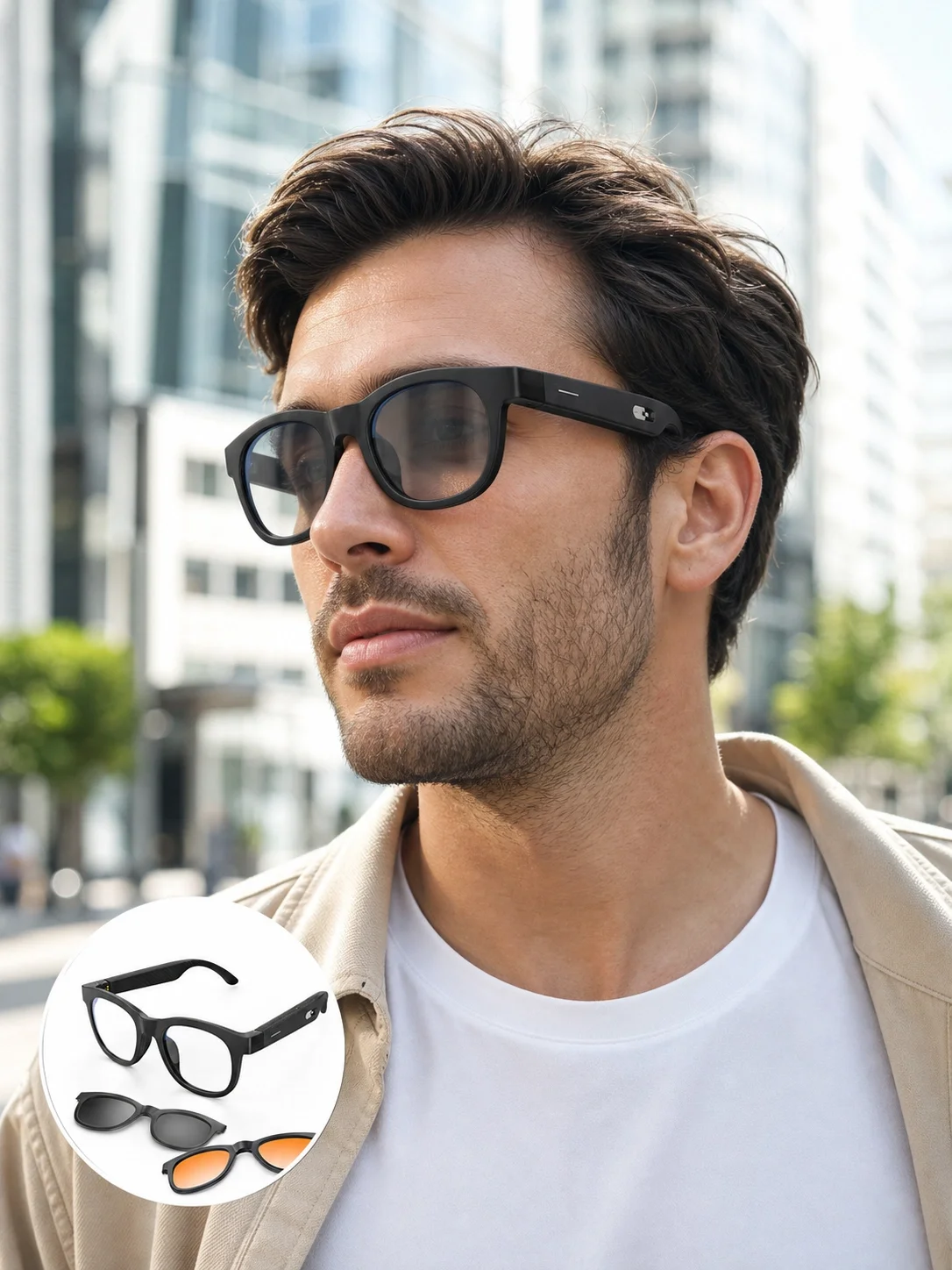 Yapay Zekâ Destekli Akıllı Gözlük Değiştirilebilir Manyetik Lens Bluetooth Bağlantı ve Dokunmatik Kontrol Fiyatı, Yorumları ve Özellikleri