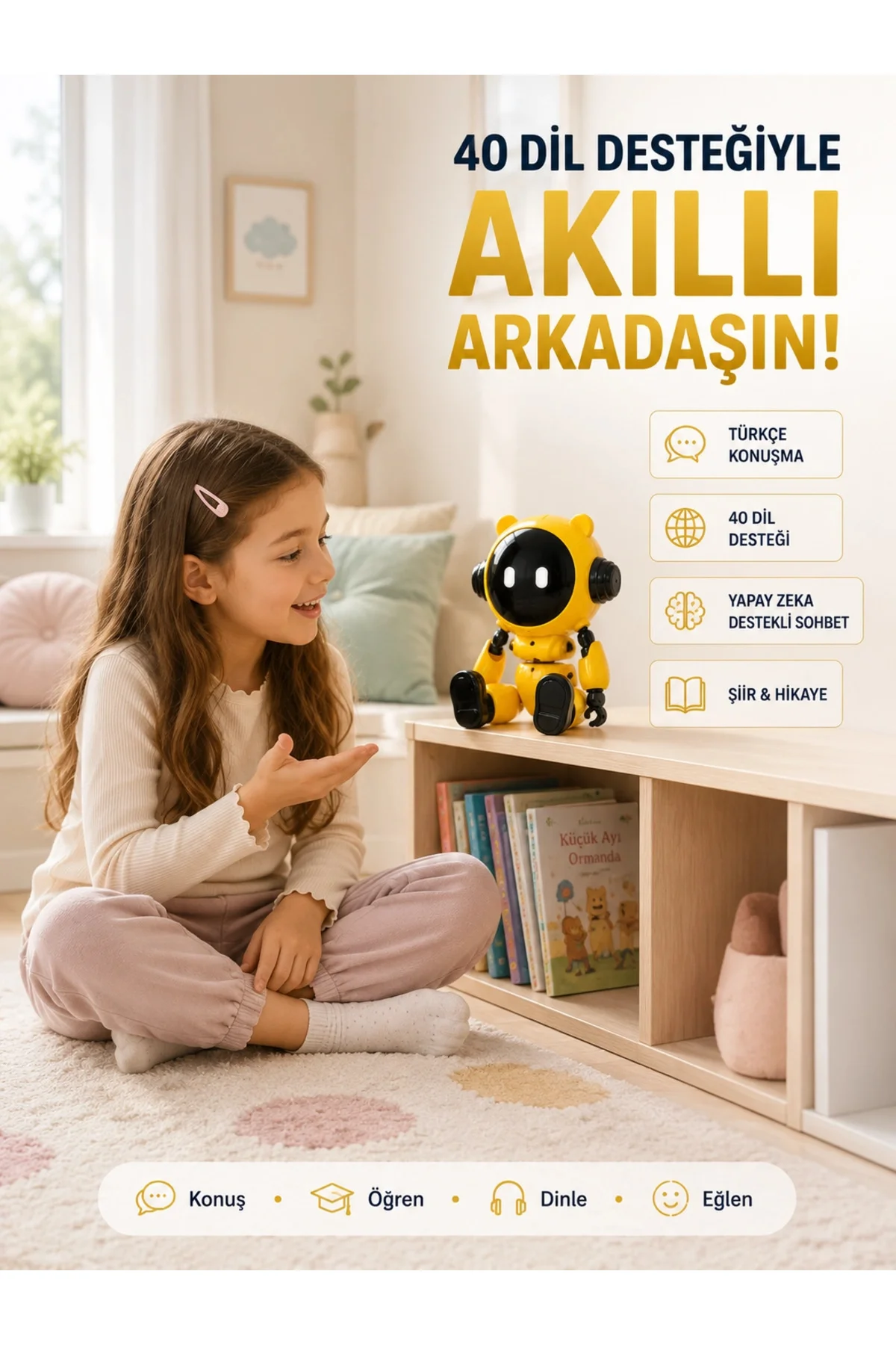 Yapay Zeka Çocuk Robotu Türkçe İngilizce Matematik Fen Ders Desteği Hikaye ve Şiir Özellikli Yapay Zeka Çocuk Robotu Türkçe İngilizce Matematik Fen Ders Desteği Hikaye ve Şiir Özellikli - Görsel 6