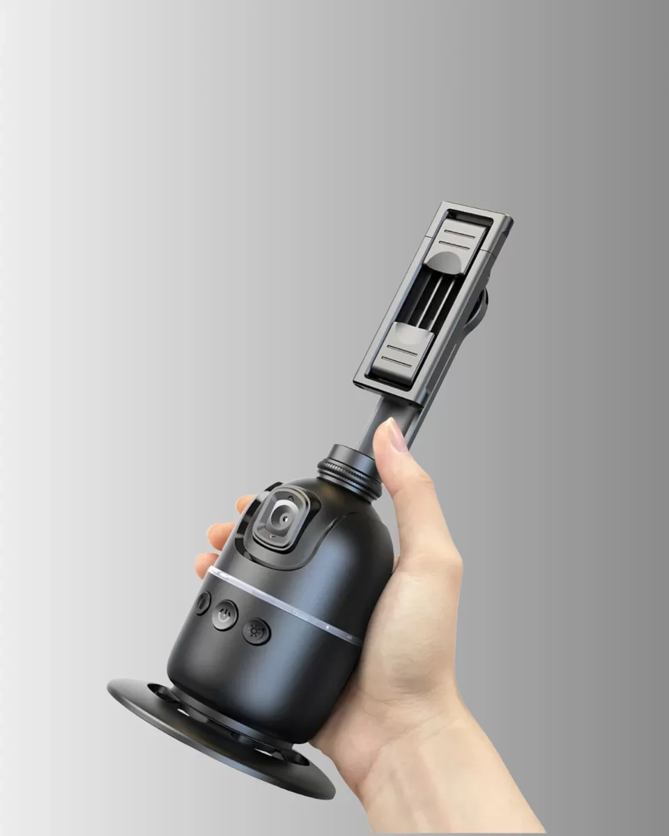 Yapay Zeka Destekli Yüz Takip Özellikli 360 Derece Dönen Masaüstü Telefon Sabitleyici Yeni Nesil