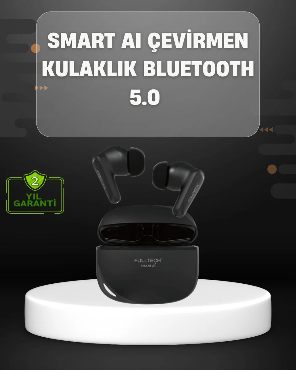 Yapay Zeka Destekli Bluetooth Kulaklık - 135 Dilde Anlık Çeviri ve Gürültü Engelleme