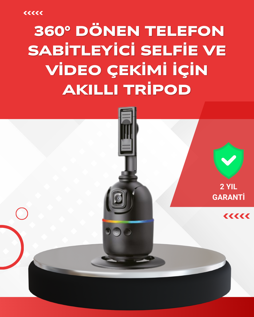 Yapay Zeka Destekli Yüz Takip Özellikli 360 Derece Dönen Masaüstü
