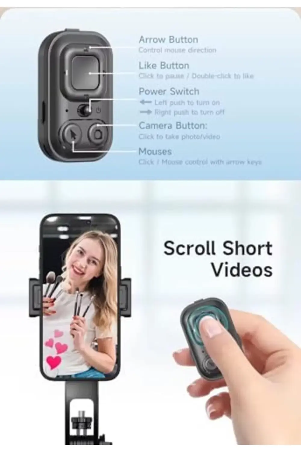 Yapay Zeka Destekli Hareketli Çubuğu Gimbal Akıllı Takip Özellikl