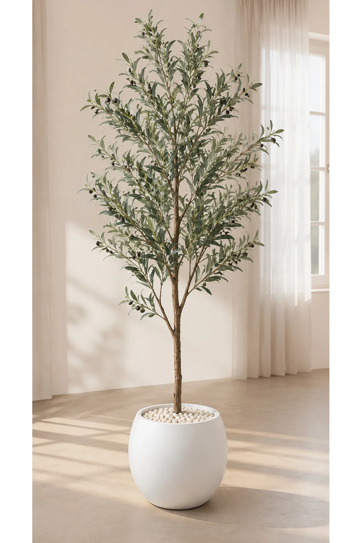 Yapay Zeytin Ağacı 170 Cm - Beyaz Küre Saksılı Yapay Zeytin Ağacı 170 Cm - Beyaz Küre Saksılı