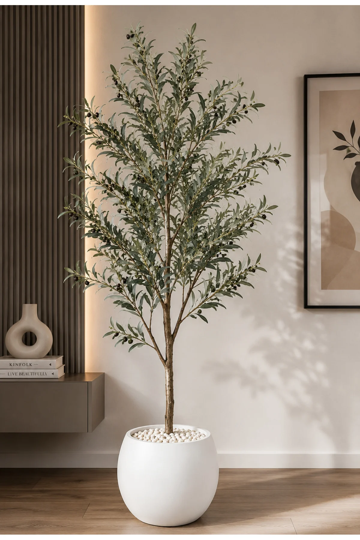 Yapay Zeytin Ağacı 170 Cm - Beyaz Küre Saksılı Yapay Zeytin Ağacı 170 Cm - Beyaz Küre Saksılı