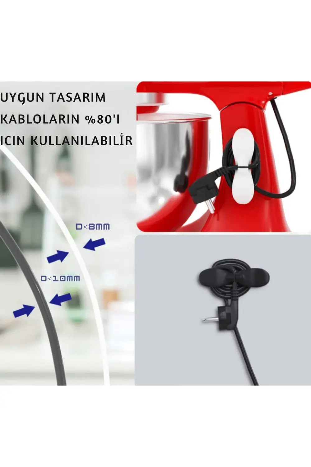 Yapışkanlı Airfryer Kablo Düzenleyici Elektrikli Ev Aleti Kablo S