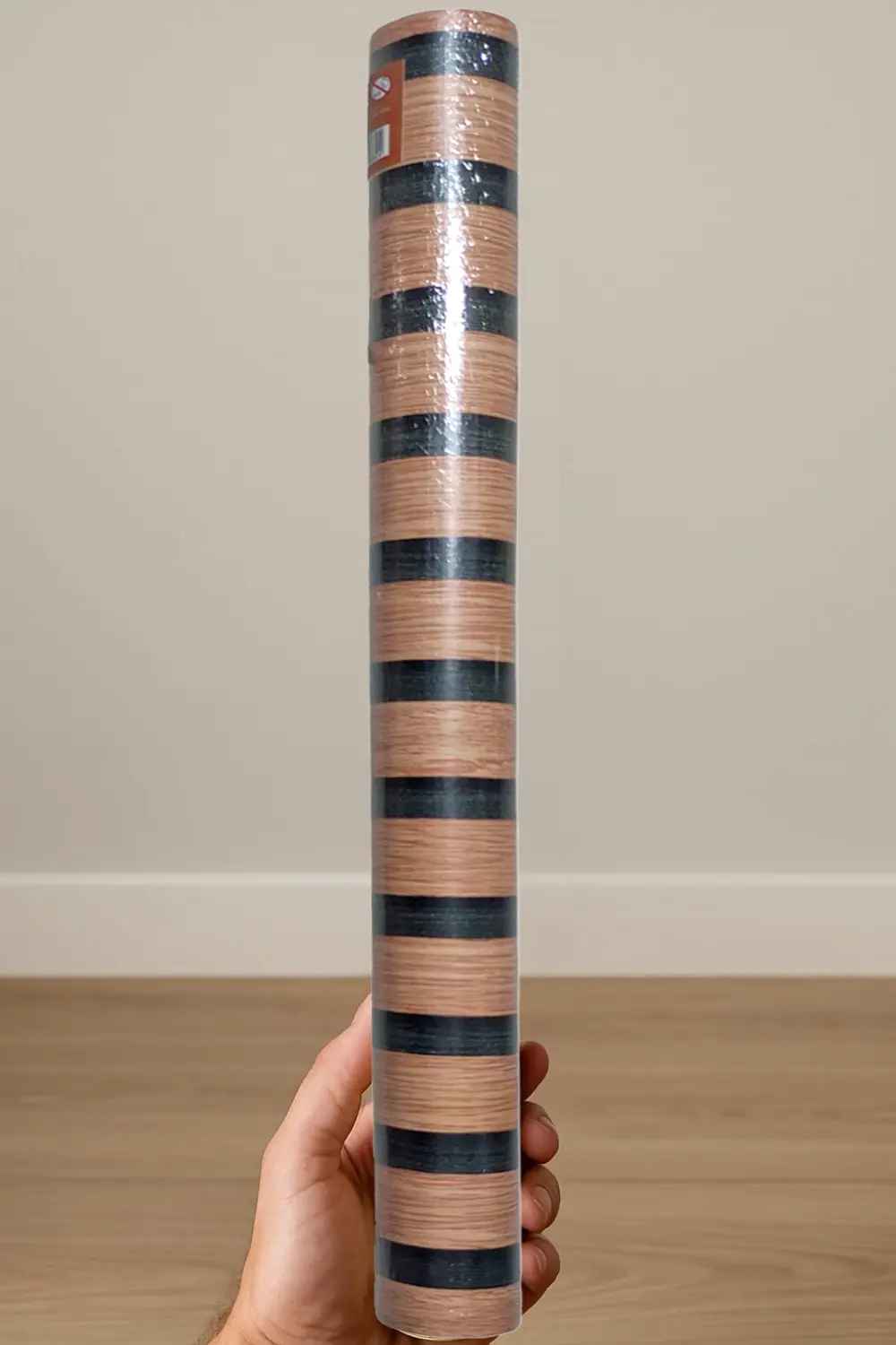 Yapışkanlı Asetat Kahverengi-Siyah Çizgili Ahşap Desenli 45x200 c