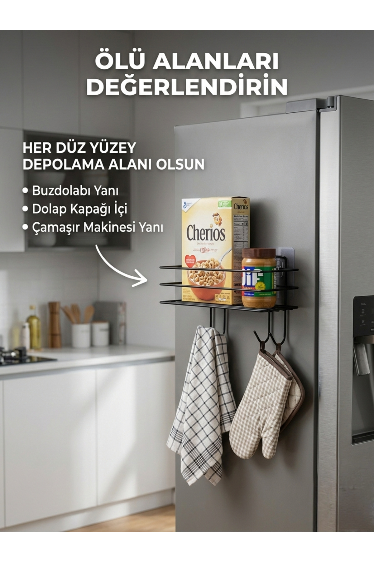 Yapışkanlı Askılı Banyo Mutfak Rafı - Paslanmaz Metal Şampuanlık 