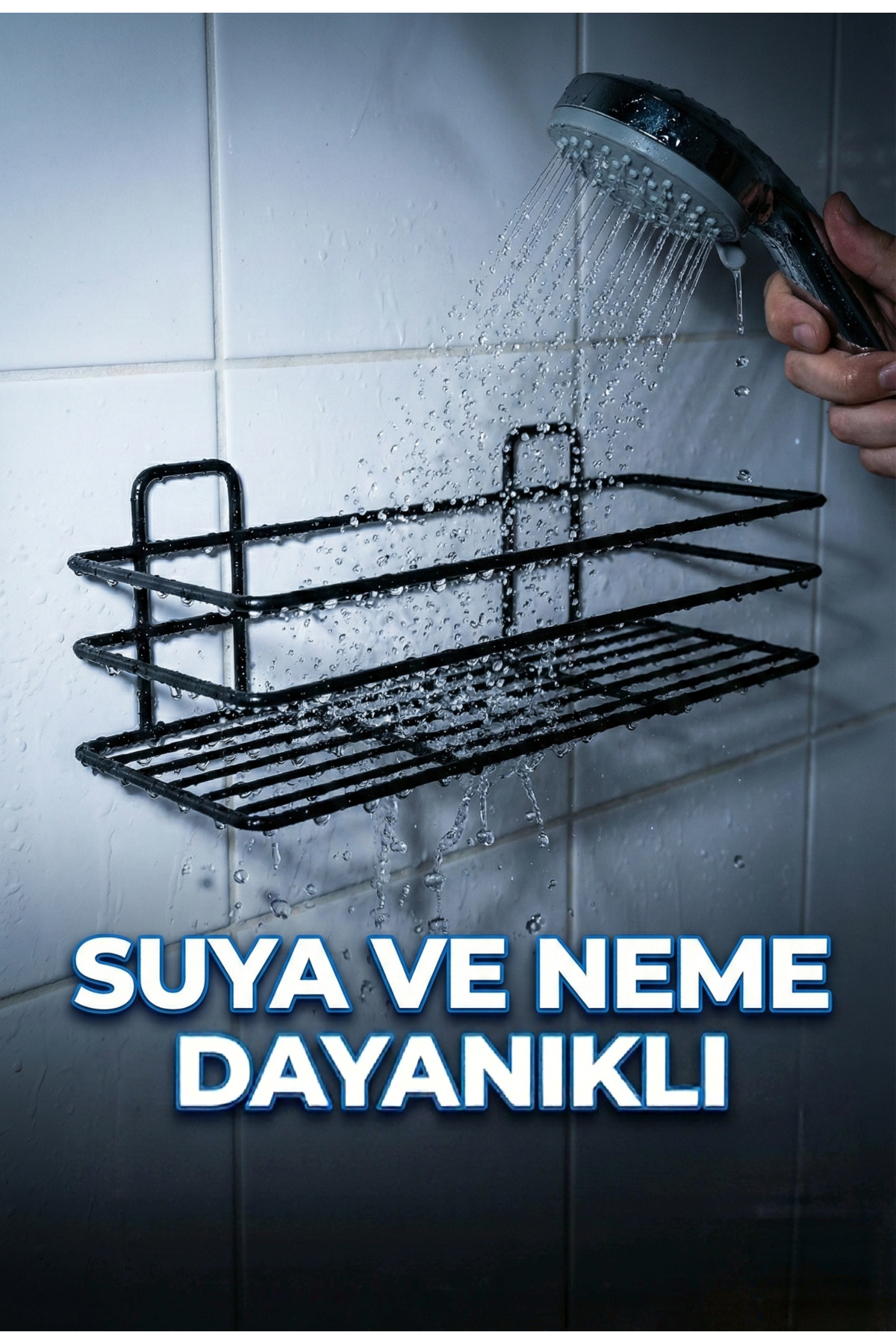Yapışkanlı Banyo ve Mutfak Rafı - Delmeden Montaj Çok Amaçlı Düze